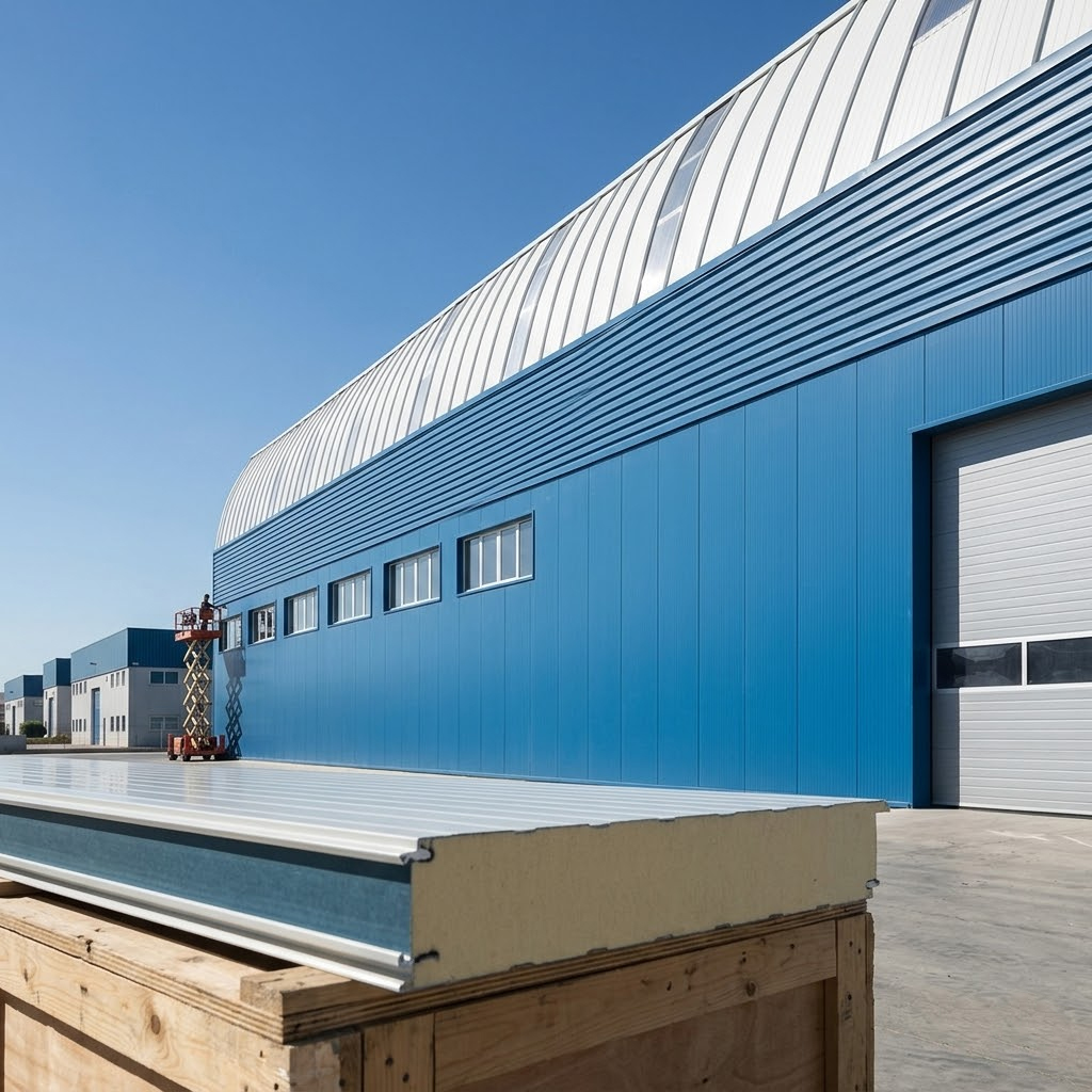 Panel sándwich para fachadas de naves industriales - isocold.es